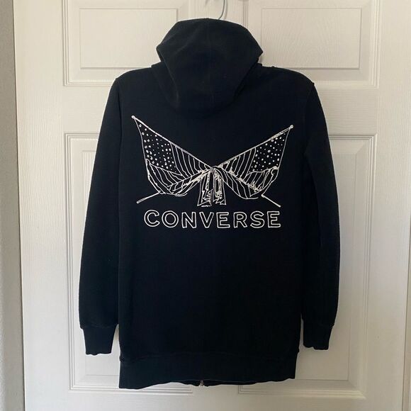 CONVERSE Men’s Black Reversible Hoodie Size M - Picture 1 of 7